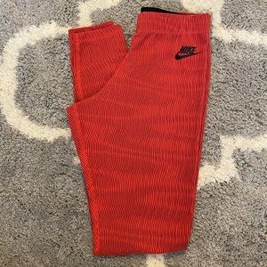 Nike small red striped leggings